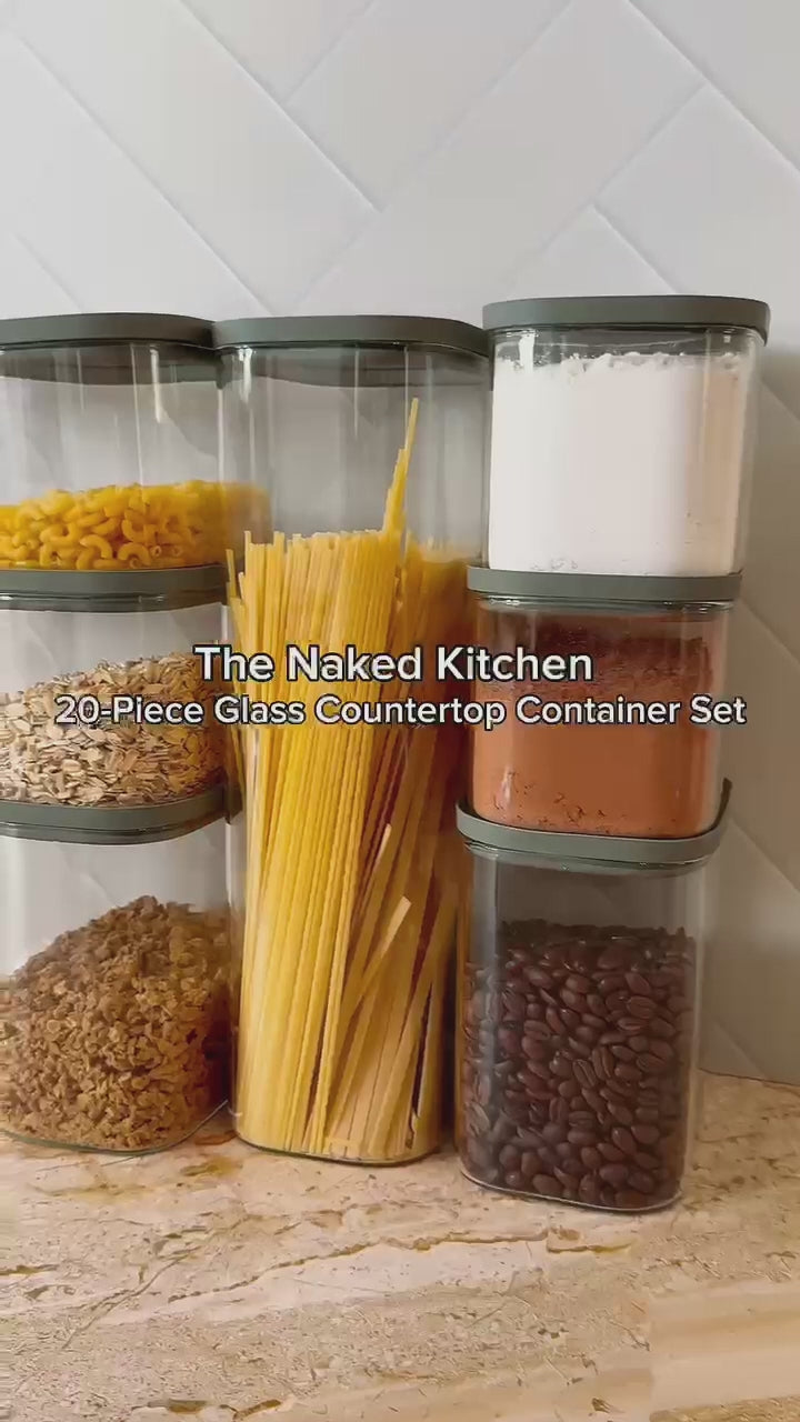 20-Piece Glass Countertop Container Set